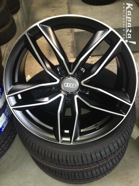 jante neuve FOX V3 18' 5x112 ET45.  BLACK FRONT POLISH 8x18"