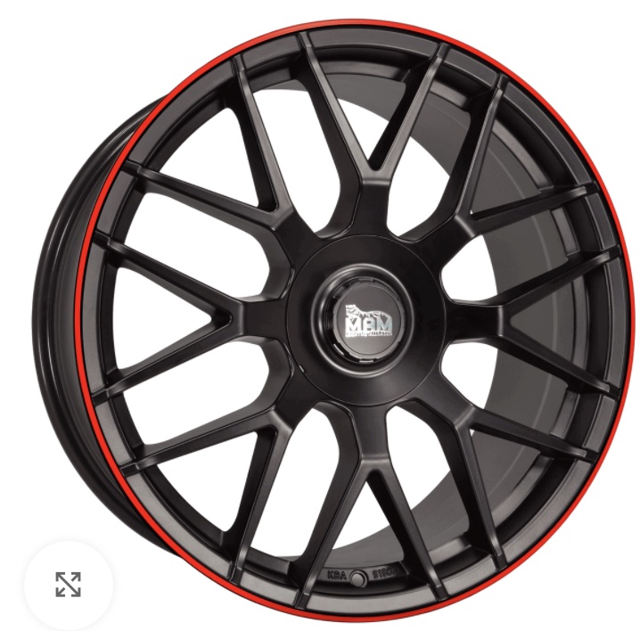 jante neuve 18'. 5x112 look Mercedes GT Sport racing NOIR Red LIP Bord ROUGE sport ET45 8x18"
