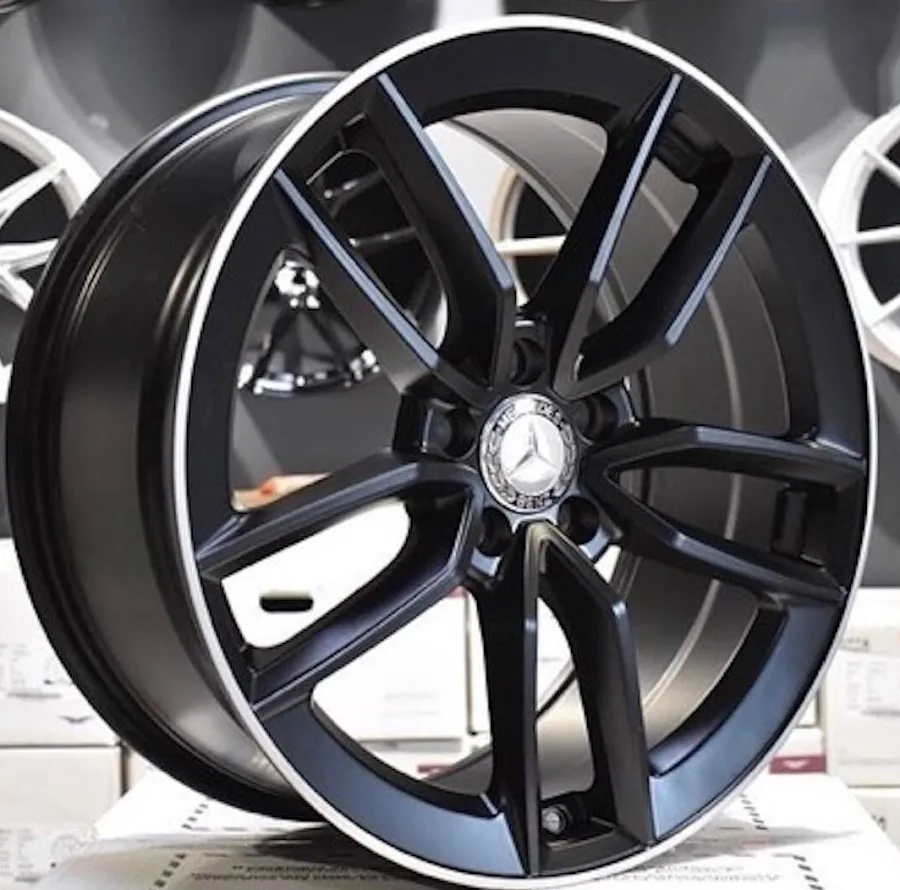 jante neuve 19' 5x112 type KT SPORT Black satin Lip pour Mercedes 8.5x19"